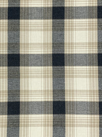 White Coffee/Dusty Tan/Black/Charcoal 100% Cotton Yarn-Dyed Plaid Flannel - NY Designer - 58W