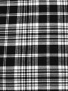 Black/White 100% Cotton Yarn-Dyed Plaid Flannel - NY Designer - 56W