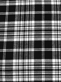 Black/White 100% Cotton Yarn-Dyed Plaid Flannel - NY Designer - 56W