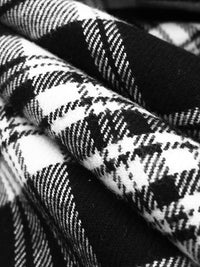 Black/White 100% Cotton Yarn-Dyed Plaid Flannel - NY Designer - 56W