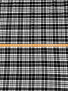 Black/White 100% Cotton Yarn-Dyed Plaid Flannel - NY Designer - 56W