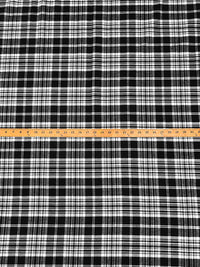 Black/White 100% Cotton Yarn-Dyed Plaid Flannel - NY Designer - 56W