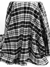 Black/White 100% Cotton Yarn-Dyed Plaid Flannel - NY Designer - 56W