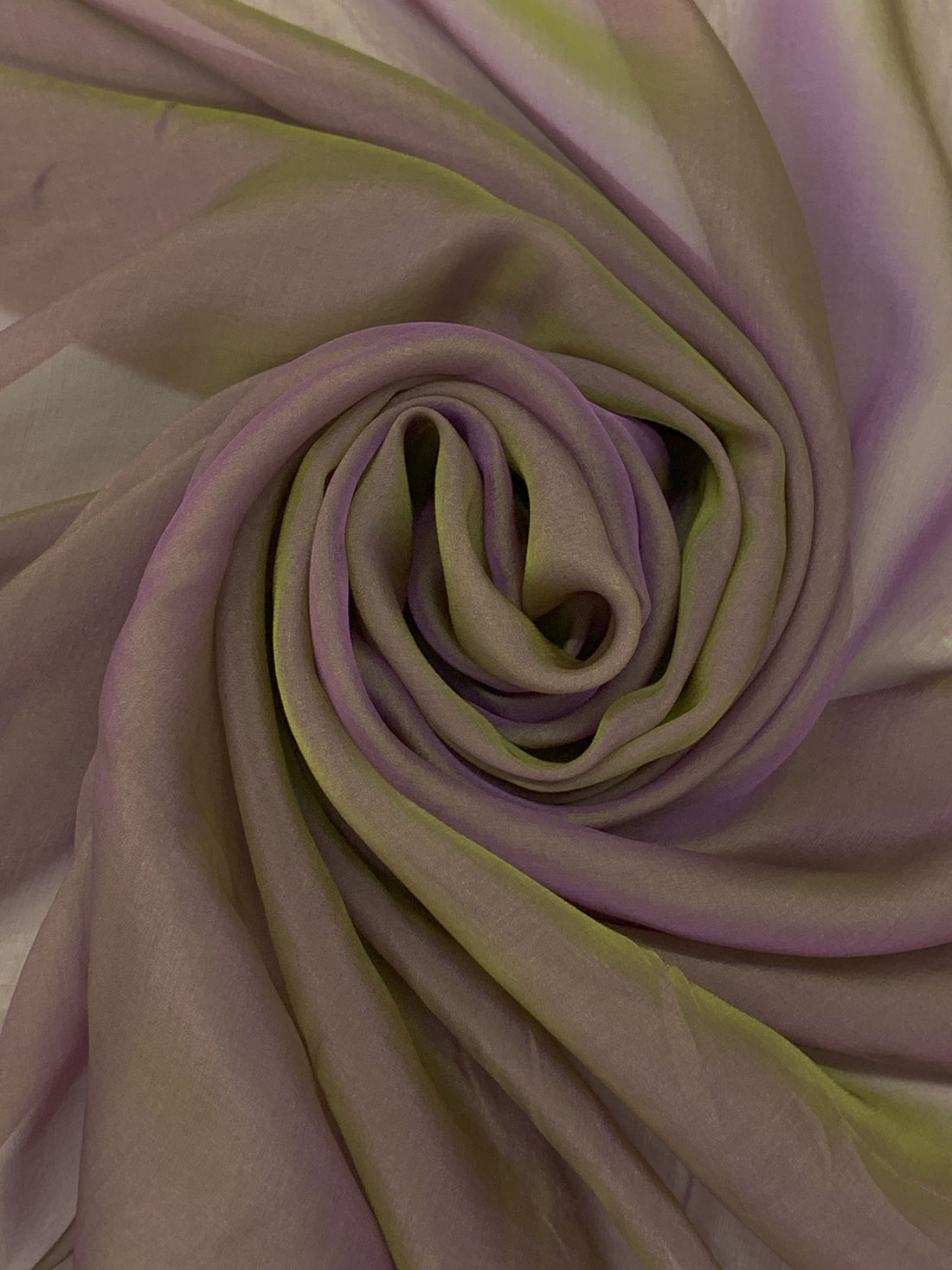 Frosted Grape/June Bug 100% Silk Two-Tone Chiffon 44W