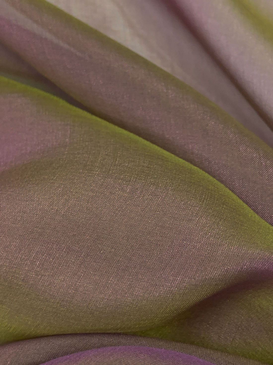 Frosted Grape/June Bug 100% Silk Two-Tone Chiffon 44W