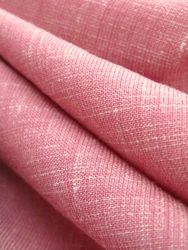 New York Pink Polyester/Silk/Linen Crosshatch Suiting - Imported From Italy - 60W