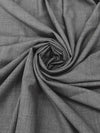 Dim Gray 100% Worsted Wool Heathered Plain Weave Suiting 60W