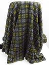 Stormy Black/Yellow Olive/Light Slate Gray Polyester/Rayon/Lycra Printed Plaid Sweater Double Knit