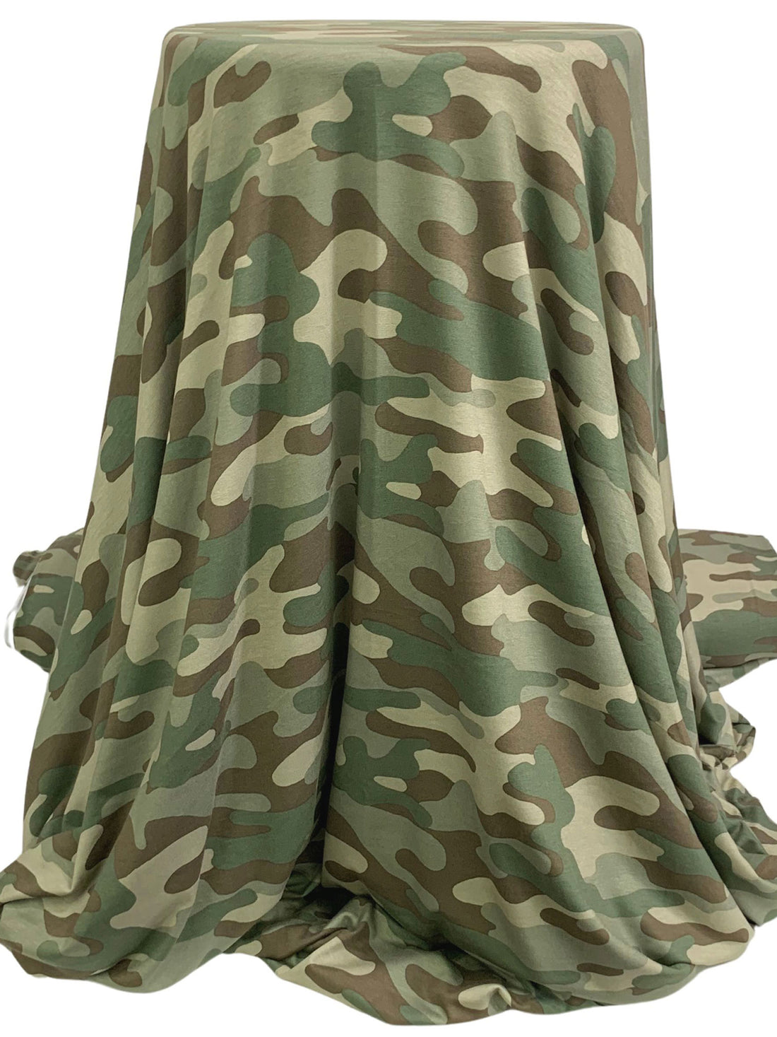 Sage/Olive/Multi Rayon/Lycra Camouflage Print Jersey Knit 65W