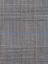 Black/White/Dark Cornflower Wool/Polyester/Lycra Glen Plaid Stretch Suiting - NY Designer - 60W