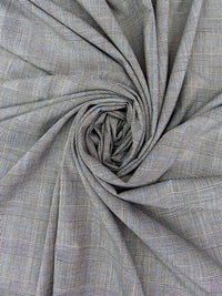 Black/White/Dark Cornflower Wool/Polyester/Lycra Glen Plaid Stretch Suiting - NY Designer - 60W