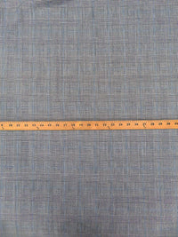 Black/White/Dark Cornflower Wool/Polyester/Lycra Glen Plaid Stretch Suiting - NY Designer - 60W