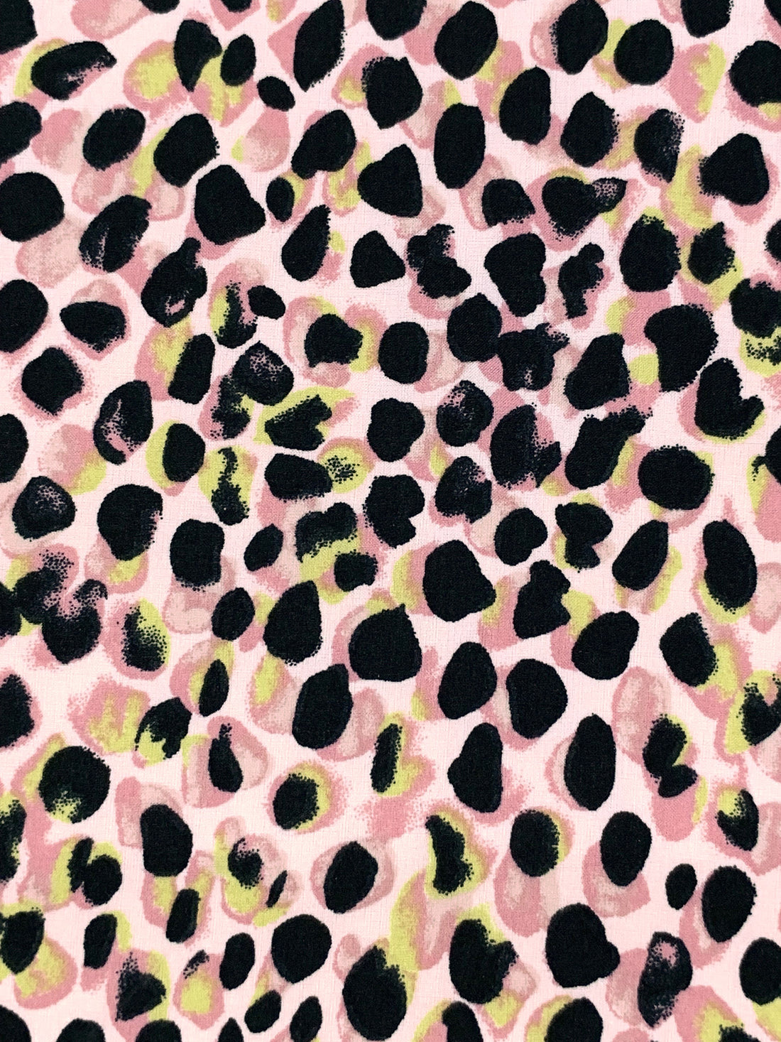 Misty Moss/Black/Muted Taffy Pink/Multi Polyester/Lycra Animal Print Peachskin Blouse Weight Woven 60W