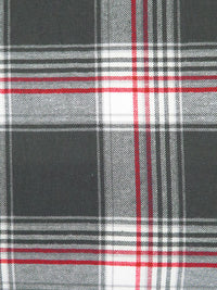 Shadow Gray/Verizon Red/White 100% Cotton Yarn-Dyed Plaid Flannel - NY Designer - 58W