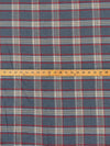 Iron Ore Gray/Crimson Red/ River Sand 100% Cotton Yarn-Dyed Plaid Flannel - NY Designer - 56W