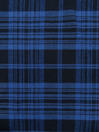 Dark Cornflower/Black  100% Cotton Yarn-Dyed Plaid Flannel - NY Designer - 54W