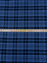 Dark Cornflower/Black  100% Cotton Yarn-Dyed Plaid Flannel - NY Designer - 54W