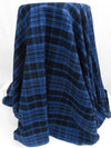 Dark Cornflower/Black  100% Cotton Yarn-Dyed Plaid Flannel - NY Designer - 54W