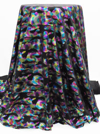 Black/Multi Polyester/Spandex Iridescent Digital Camouflage Foil Print Activewear Knit - Elite Sportswear - 58W