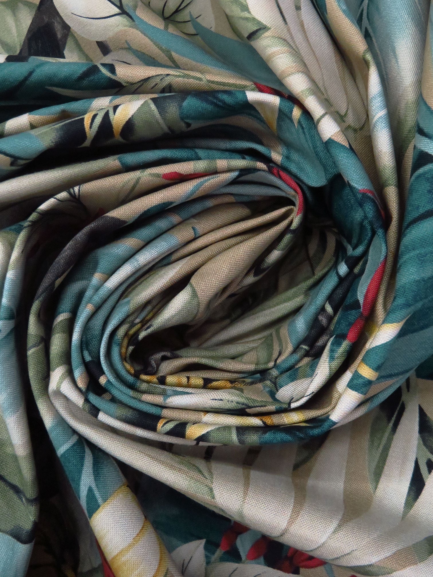 Sand/Dark Teal/Muted Dark Goldenrod/Multi 100% Cotton Tropical