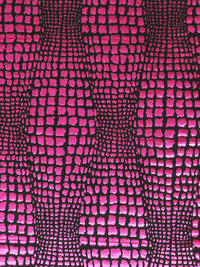 Black/Hot Fandango Pink Polyester/Spandex Alligator-Look Foil Print Activewear Knit - Elite Sportswear - 56W