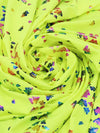 Neon Acid Yellow/Multi Polyester/Spandex Butterfly Foil Print Activewear Knit - Elite Sportswear - 58W