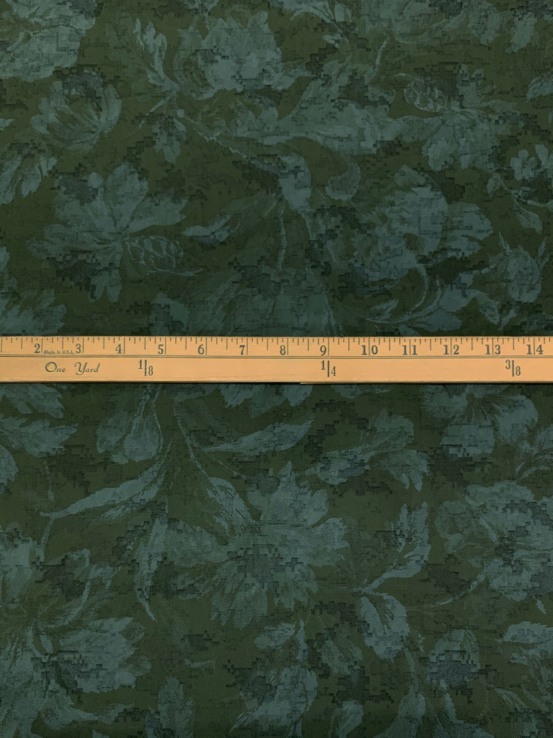 Hunter Green/Ardosia Slate/Black/Multi 100% Cotton Double-Faced Camouflage Floral Print Poplin - Imported From Japan By NY Designer - 45W