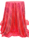 Highlighter Coral Pink/Silvery Pop Pink Polyester/Spandex Alligator-Look Foil Print Activewear Knit - Elite Sportswear - 56W