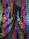 Black/Multi Polyester/Spandex Abstract Animal-Look Foil Print Activewear Knit - Elite Sportswear - 58W