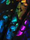 Black/Multi Polyester/Spandex Abstract Animal-Look Foil Print Activewear Knit - Elite Sportswear - 58W