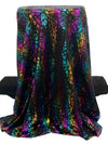 Black/Multi Polyester/Spandex Abstract Animal-Look Foil Print Activewear Knit - Elite Sportswear - 58W