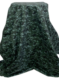 Alpine Evergreen/Steel Teal/Black/Multi 100% Cotton Double-Faced Camouflage Floral Print Poplin - Imported From Japan By NY Designer - 45W