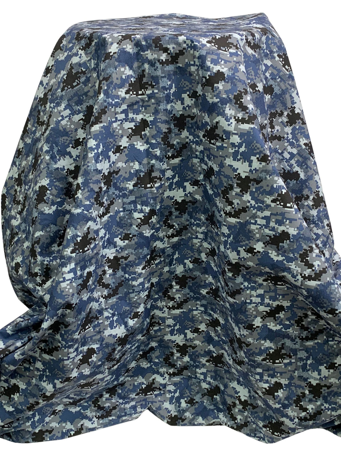 Medium Persian Blue/Dim Gray/Black/Multi 100% Cotton Double-Faced Camouflage Floral Print Poplin - Imported From Japan By NY Designer - 45W