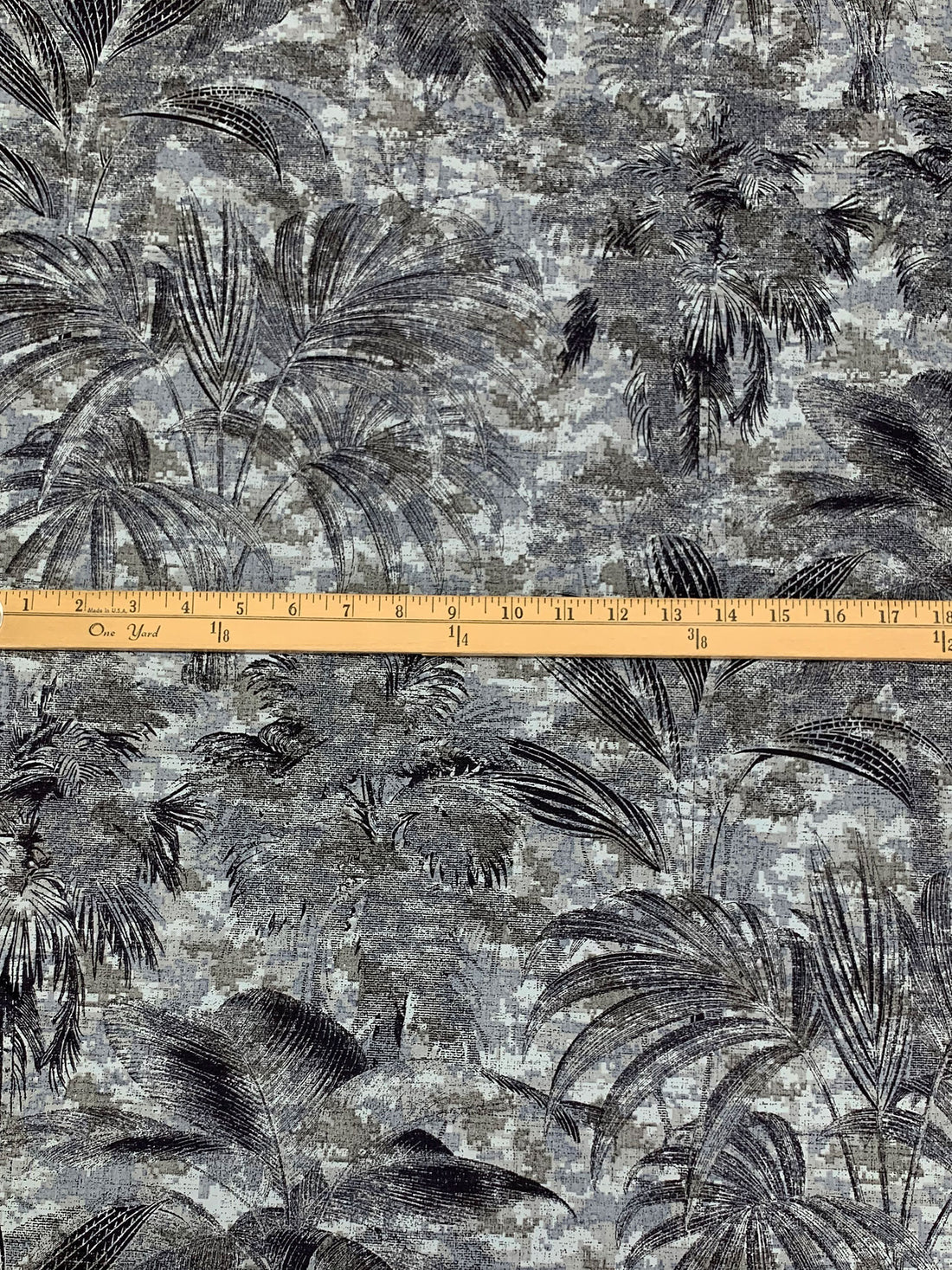 Independence Blue/Dark Silver/Black/Multi 100% Cotton Double-Faced Camouflage Floral Print Poplin - Imported From Japan By NY Designer - 45W