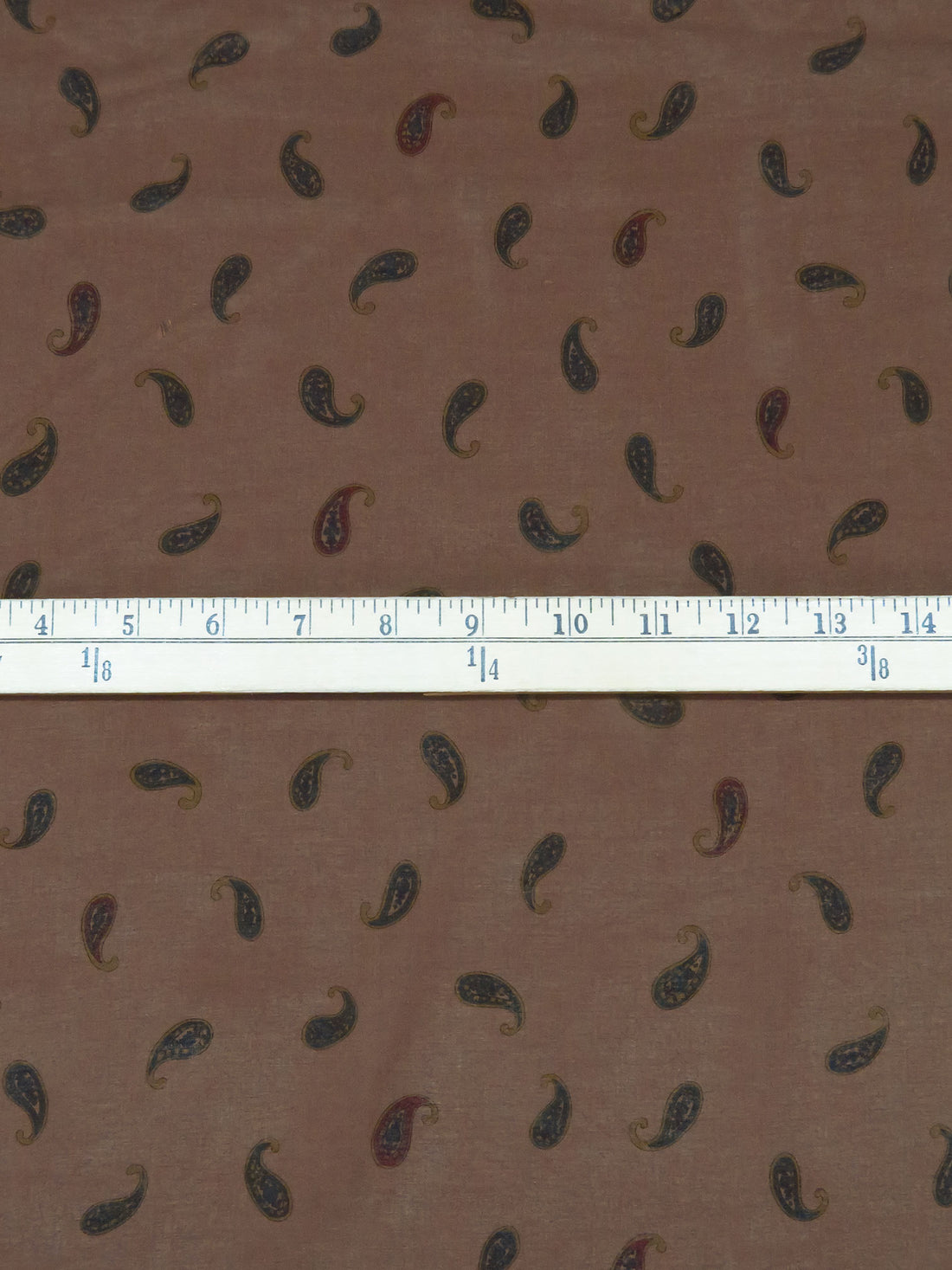Farifax Brown/Muted Dark Blue/Pullman Brown/Multi 100% Cotton Paisley Print Voile - Imported From Japan By NY Designer - 42W