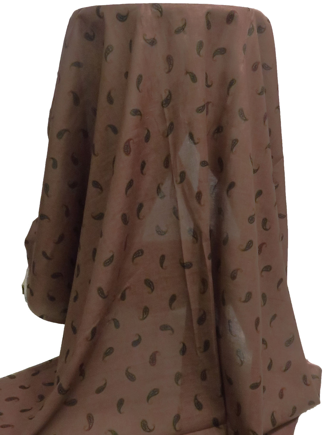 Farifax Brown/Muted Dark Blue/Pullman Brown/Multi 100% Cotton Paisley Print Voile - Imported From Japan By NY Designer - 42W