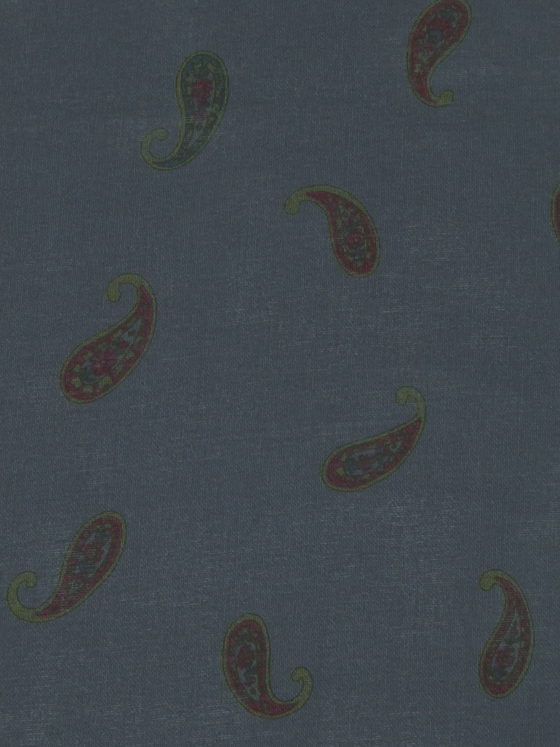 Muted Dark Denim/Dark Burgundy/Muted Dark Olive/Multi 100% Cotton Paisley Print Voile - Imported From Japan By NY Designer - 42W