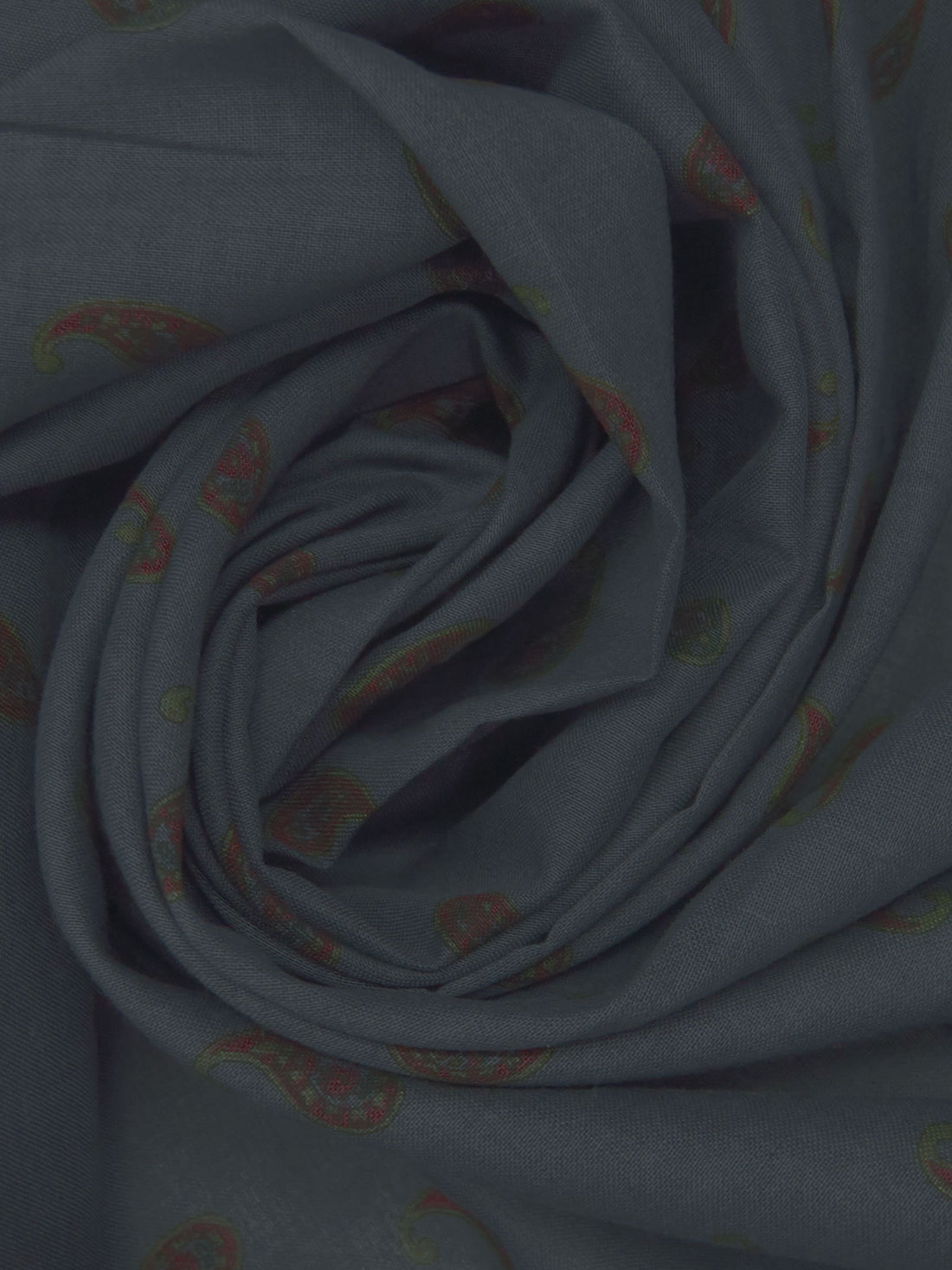 Muted Dark Denim/Dark Burgundy/Muted Dark Olive/Multi 100% Cotton Paisley Print Voile - Imported From Japan By NY Designer - 42W