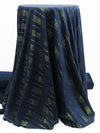 Space Blue/Lime/Silver Polyester/Spandex Novelty Dashed Diagonal Foil Print Activewear Knit - Elite Sportswear - 56W