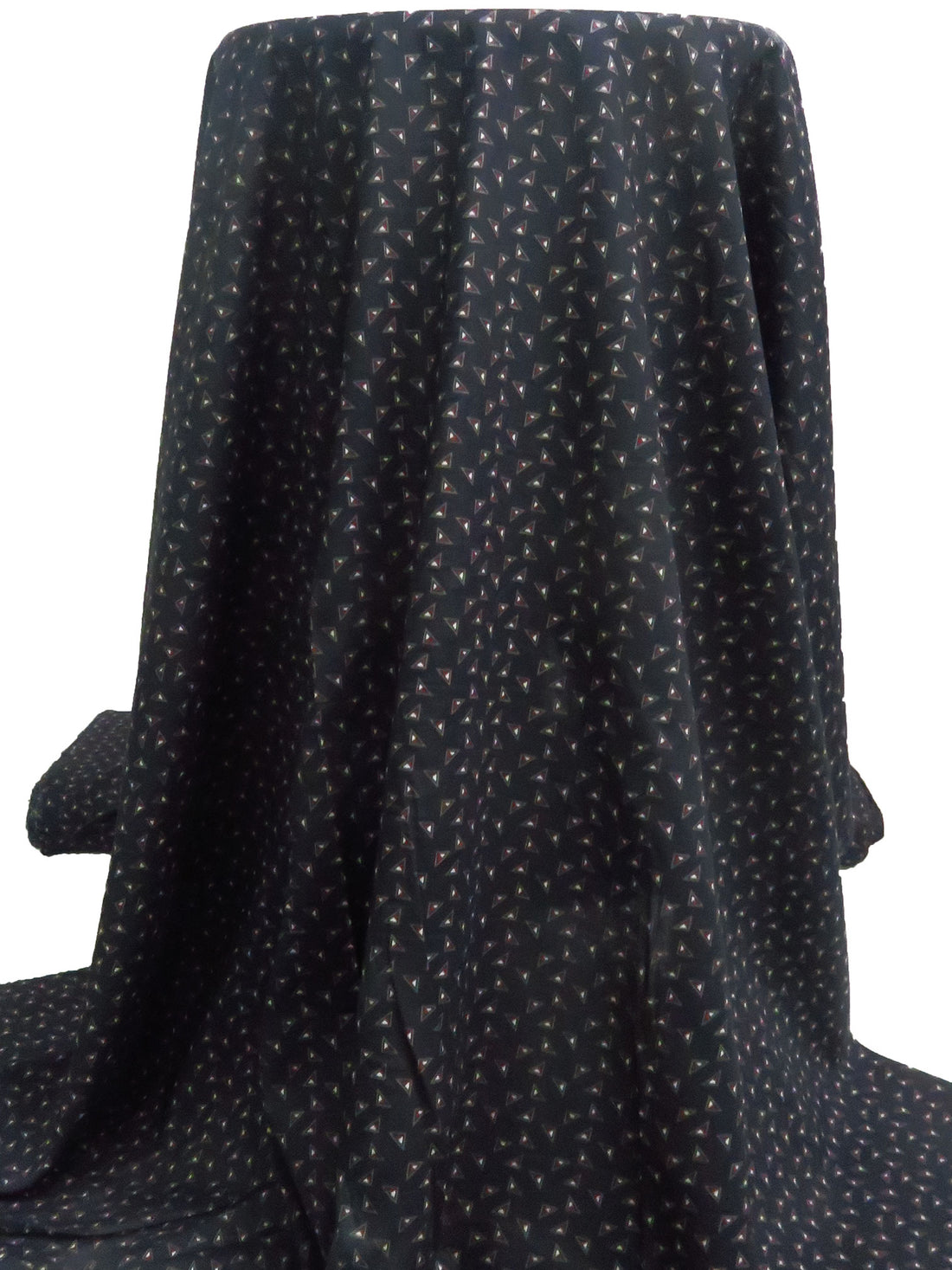 Muted Midnight Navy/Light Gray/Dark Burgundy/Multi Cotton/Rayon Triangles Print Voile - Imported From Japan By NY Designer - 51W