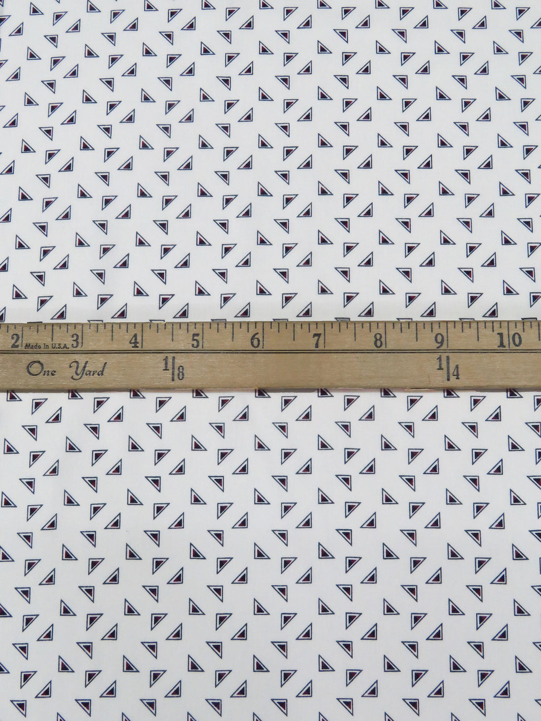 Off-White/Midnight Navy/Dark Burgundy/Multi Cotton/Rayon Triangles Print Voile - Imported From Japan By NY Designer - 51W