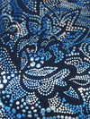 Navy Blue/Sapphire/Silver/Multi Polyester/Spandex Dotted Floral Foil Print Activewear Knit - Elite Sportswear - 56W