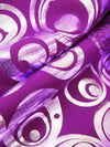 Warm Jammy Purple/Silver/Taffy/Multi Polyester/Spandex Abstract Circles Foil Print Activewear Knit - Elite Sportswear - 56W