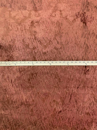 Copper Red Polyester/Rayon Embossed Damask Velvet 55W