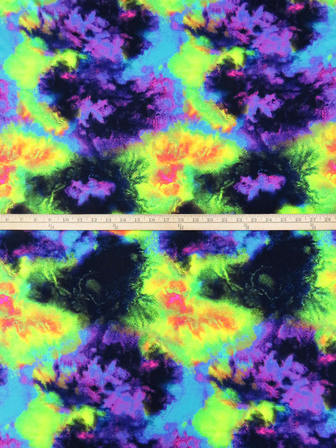 Dark Purple/Lime/Neon Orange/Multi Polyester/Lycra Grunge Print Double Brushed Knit 61W