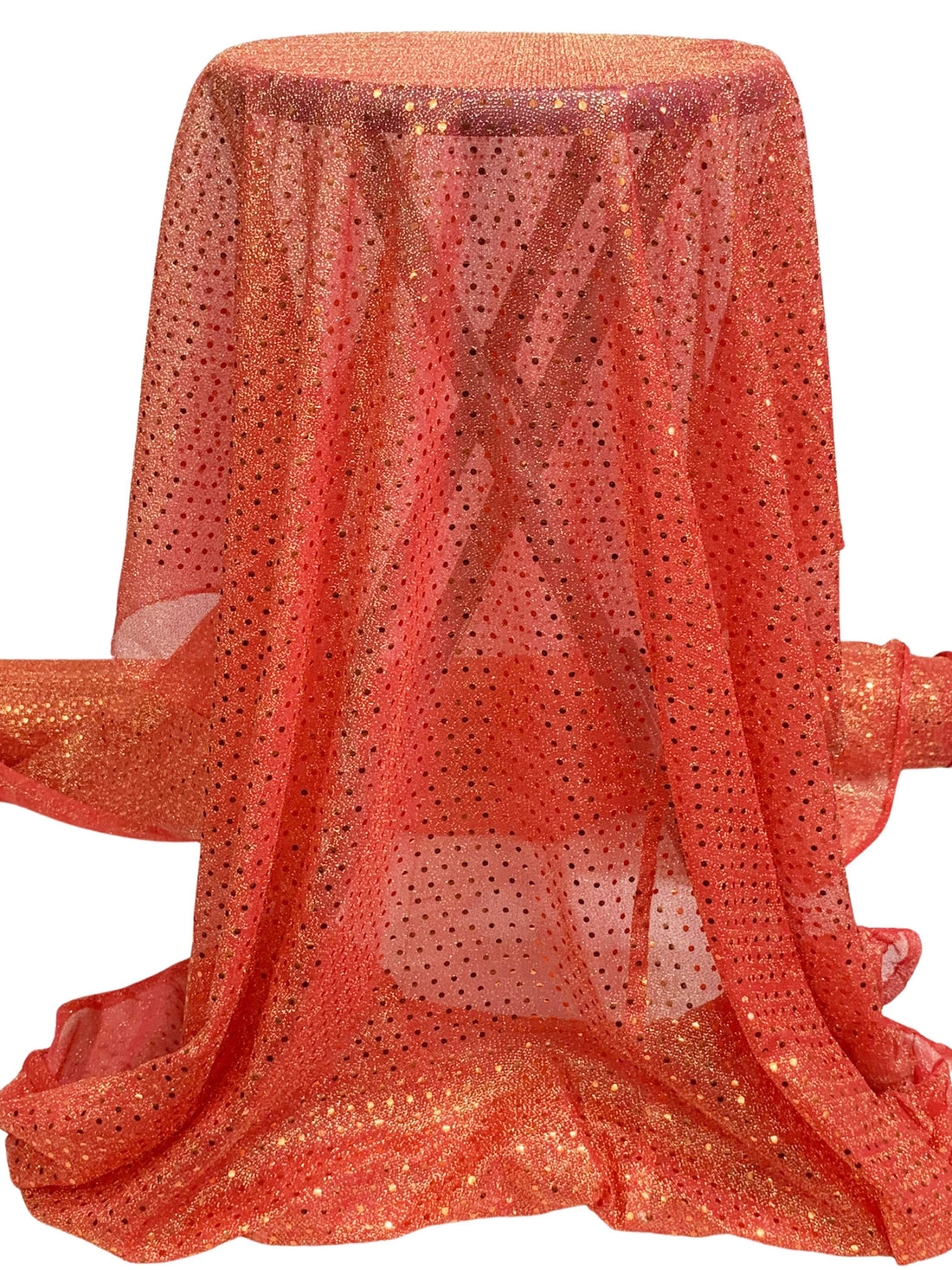 Crimson Red/Gold 100% Nylon Fused Dot Netting 36W