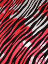 Black/Fire Engine Red/Silver Polyester/Spandex Abstract Tie-Dye Look Animal Foil Print Activewear Knit - Elite Sportswear - 58W