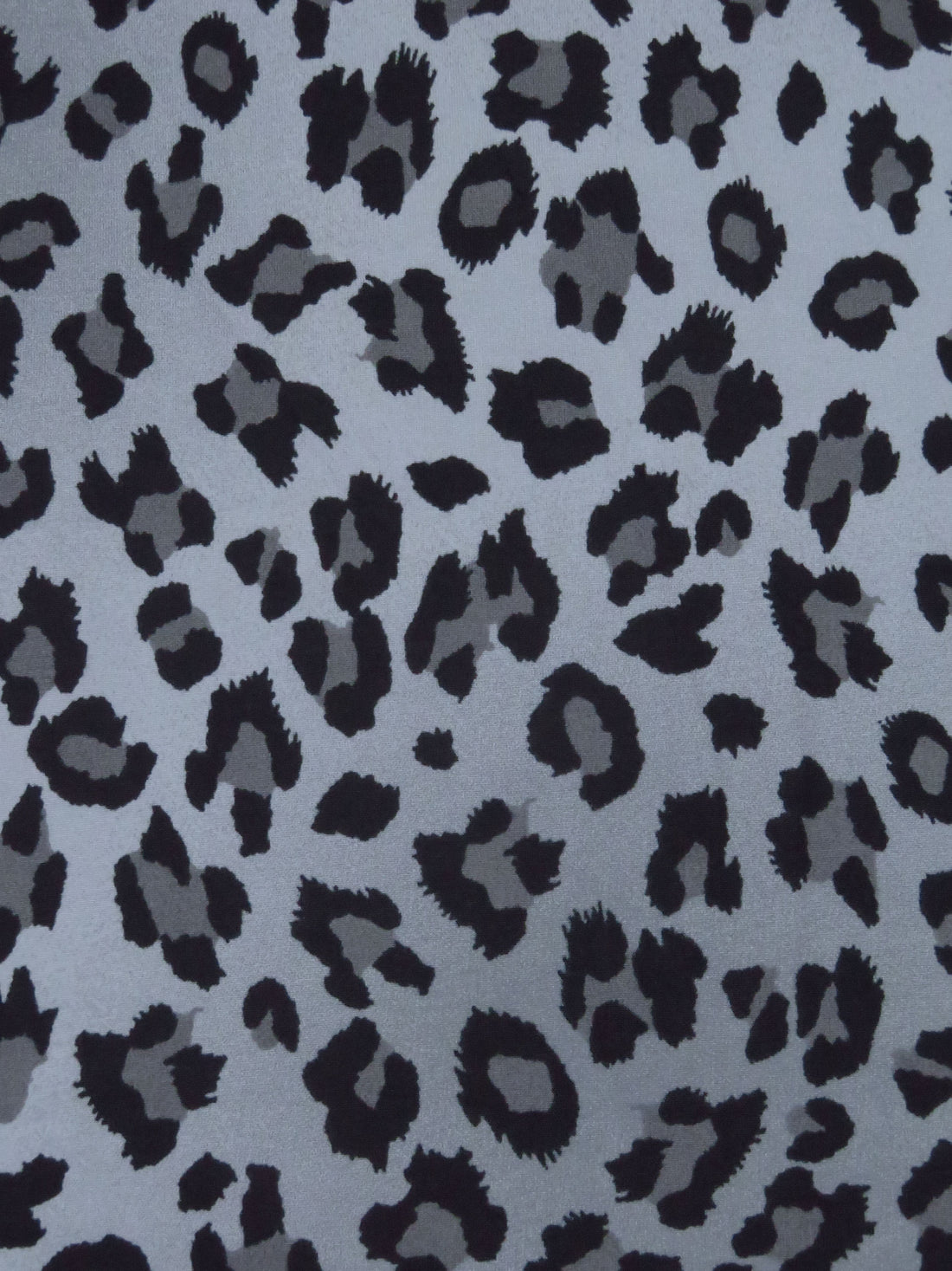 Light Slate Gray/Granite Gray/Black Polyester/Lycra Animal Spot Print Double Brushed Knit 58W