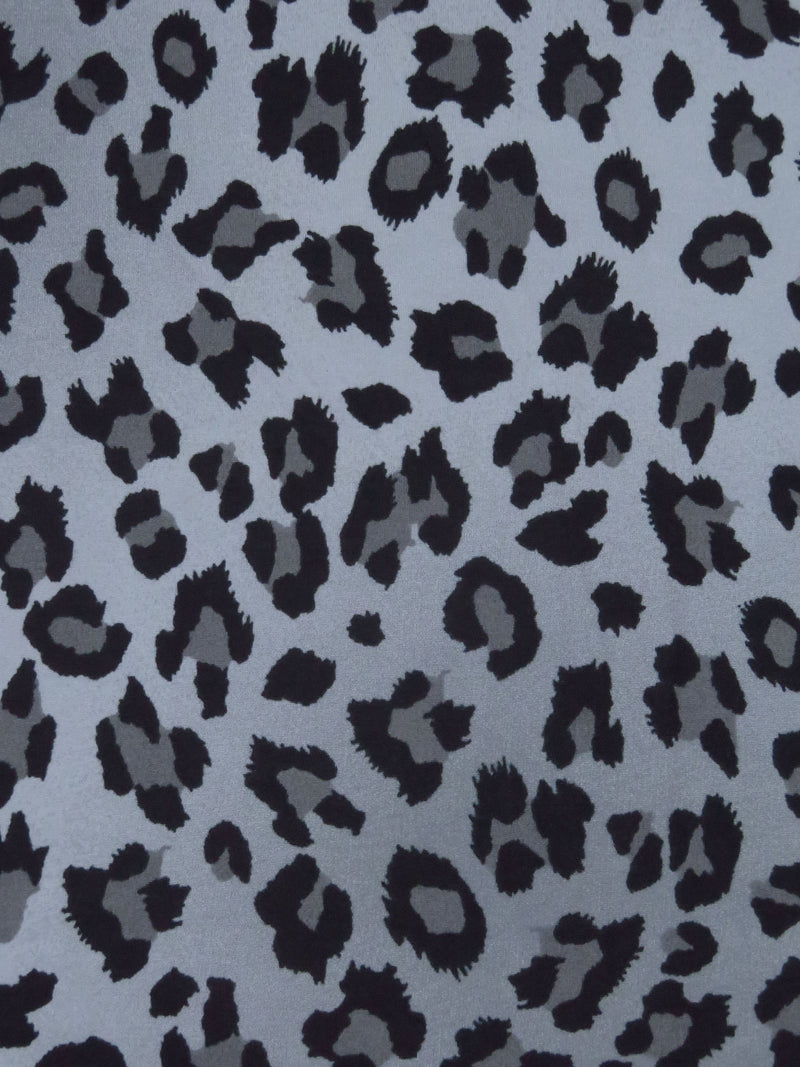 Light Slate Gray/Granite Gray/Black Polyester/Lycra Animal Spot Print Double Brushed Knit 58W