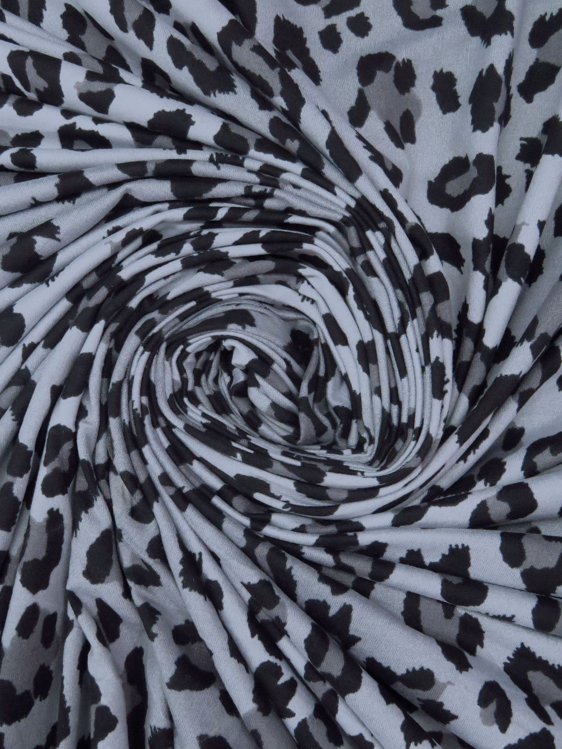 Light Slate Gray/Granite Gray/Black Polyester/Lycra Animal Spot Print Double Brushed Knit 58W